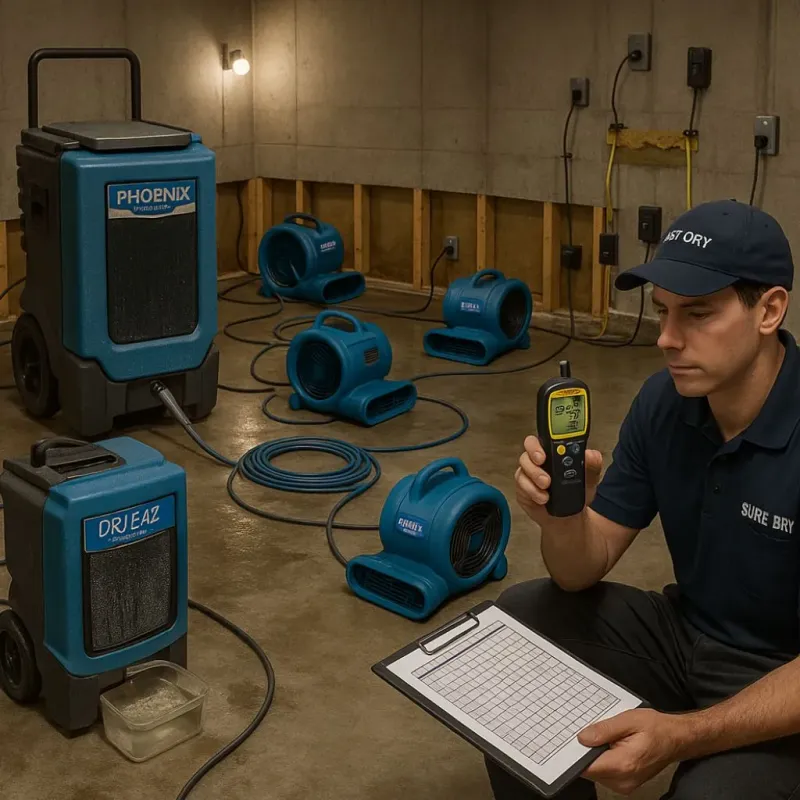 Structural Drying and Dehumidification process in Batesville, IN